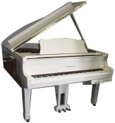 white yamaha grand disklavier